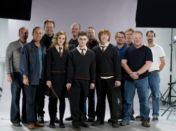 Adam with the Harry Potter cast and crew